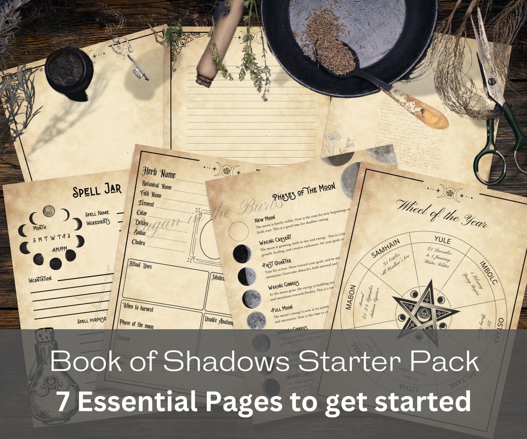 Book of Shadows Starter Pack, Bundle, Spells, Incantations, Notes ...