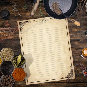 Spells and Incantations lined page, Book of Shadows, Witchcraft, Pagan, Grimoire, wicca, wiccan, Instant Digital Download