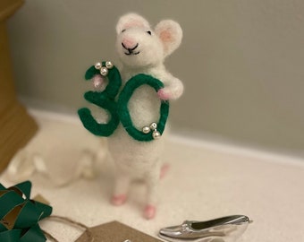 Anniversary needle felted mouse - new range