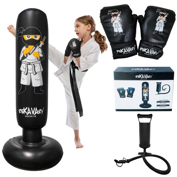 Ensemble de boxe pour enfant avec gants et sac de boxe en cuir