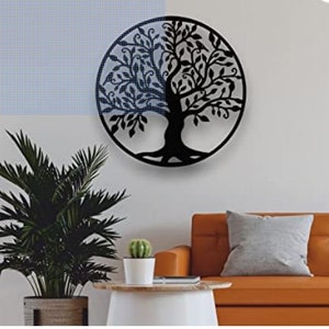 Art mural en métal, design arbre de vie, arbre en métal, décoration murale, décoration intérieure, métal acrylique en acier.