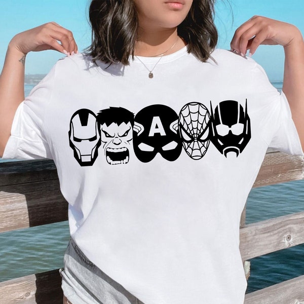 Superheroes Friends Shirt Design Svg, Png, Avengers Family Vacation Svg, Avengers Heroes Heads Svg Png, Instant Download, Cricut CutFile