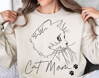 Cat Mom SVG, Cat Mom Clipart, Archivo de corte Cat Mama SVG archivo de corte Fur Mom Life lady Amantes de los gatos, Funny Cats Silhouette Cricut Die Cut Vinyl Shirt
