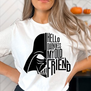 Darth Vader | Hello Darkness mein alter Freund | Darth Vader Umriss Star Wars Vektor Digitaler Download SVG, EPS, Png, JPEG, dxf