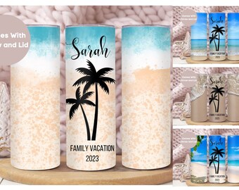 Personalized Vacation Tumbler, Custom Family Vacation Cup, Beach Vacation Tumbler Cup, 2023 Family Trip Gift, Girls Trip Mug,Summer Vacation