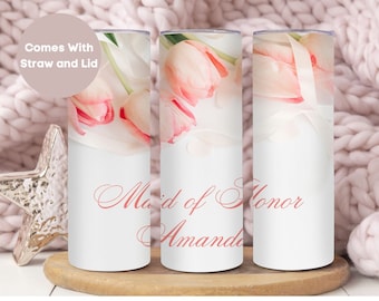 Personalized Maid of Honor Tumbler for Bachelorette Party, Custom Maid of Honor Cup for Bridal Shower, Maid of Honor Proposal Gift, Mug