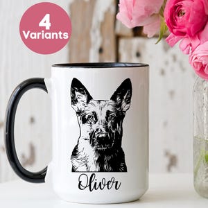 Personalized German Shepherd Mug, Custom German Shepherd Coffee Mug, Dog Mom Gift, Shepherd Head Coffee Cup, Shepherd Lover Cup, Dad Gift
