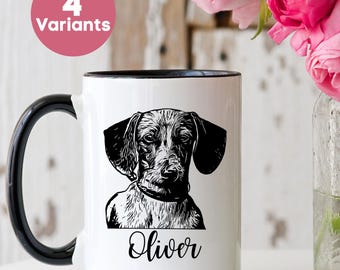 Personalized Dachshund Mug, Custom Dachshund Coffee Mug, Dog Mom Gift, Dachshund Head Coffee Cup, Dachshund Lover Cup, Dachshund Dad Gift