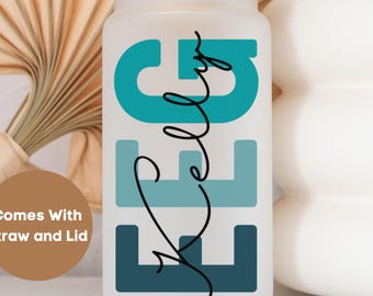 Personalized EEG Frosted Cup With Name, Custom EEG Coffee Cup, EEG Frosted Tumbler, Nurse Appreciation Gift,Electroencephalograph Specialist