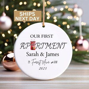 Personalized First Apartment Ornament, Custom First Christmas In Our New Apartment Ornament, New Home Keepsake, First Apartment Ornament