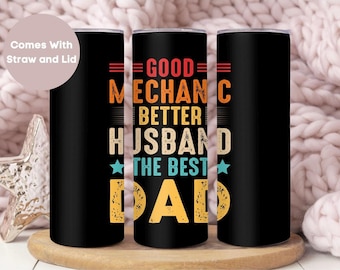 Dad Tumbler For Mechanic Dad, Father's Day Gift For Mechanic Dad, Mechanic Husband Gift From Wife, Dad Gift for Dad Birthday, Mechanic Mug