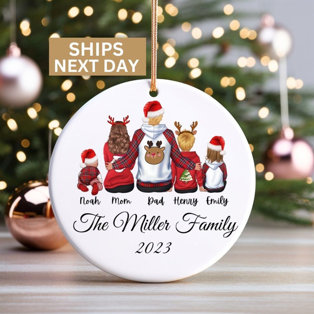 Personalized Family Christmas Ornament, Custom Family Holiday Ornament