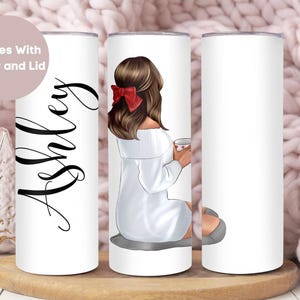 Personalized Coffee Lover Tumbler, Custom Coffee Girl To Go Cup Birthday Gift For Her, Fashion Girl Tumbler Cup, Cute Fashionista Gift