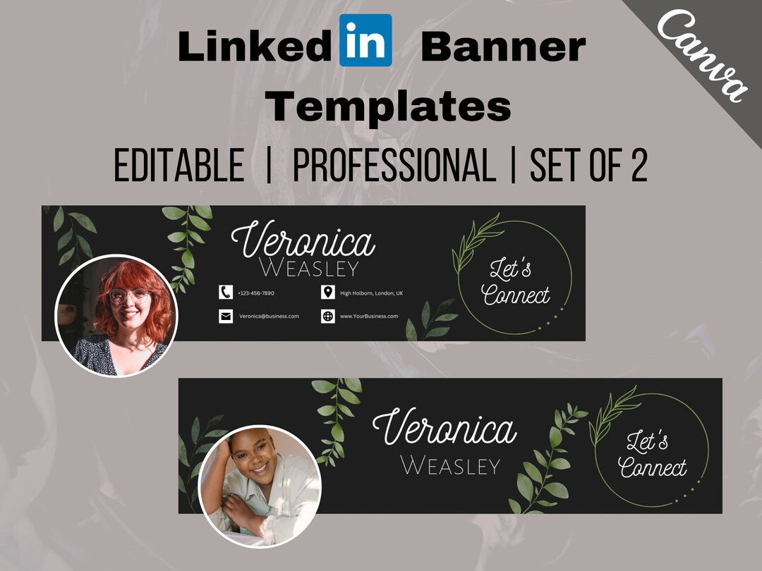 Editable Linkedin Banner Canva Template, Editable Linkedin Background ...