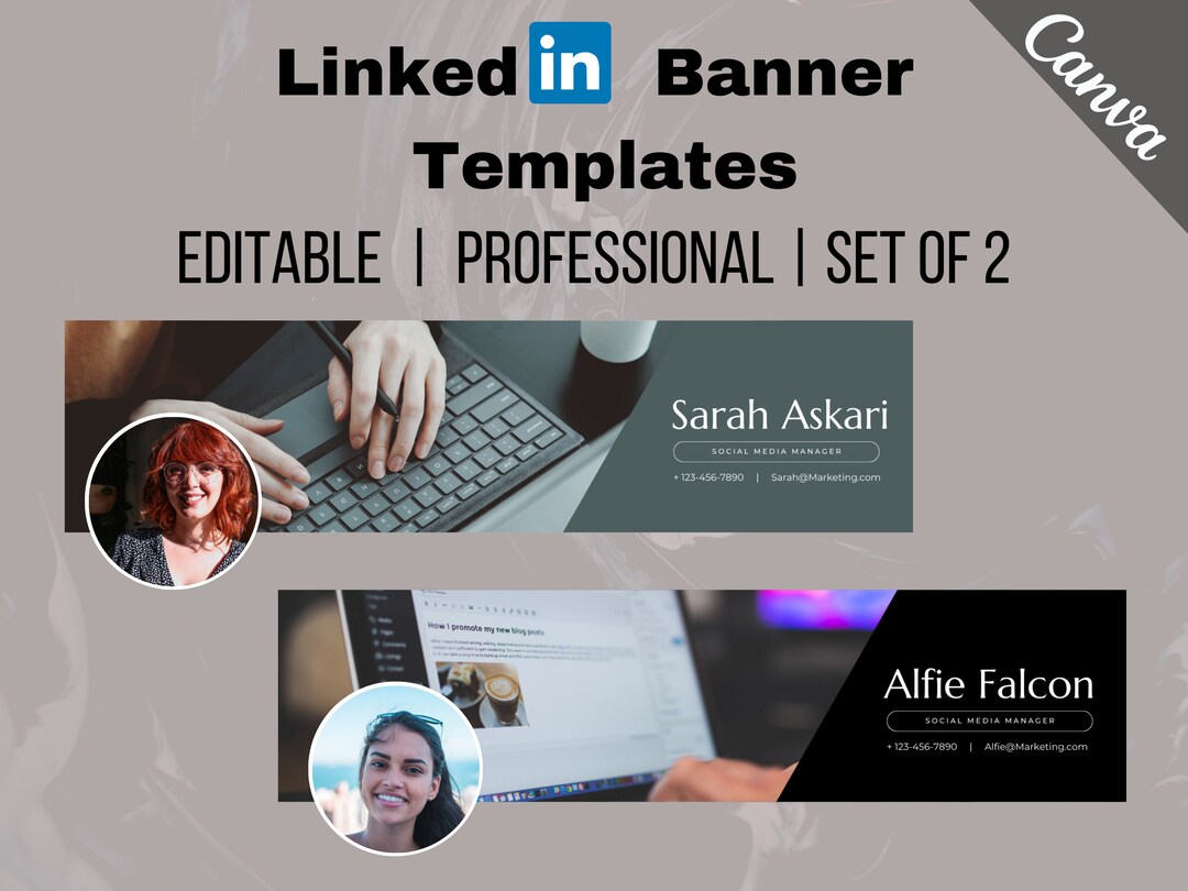 Linkedin Banner Canva, Editable Template, Minimalist Banner Design ...