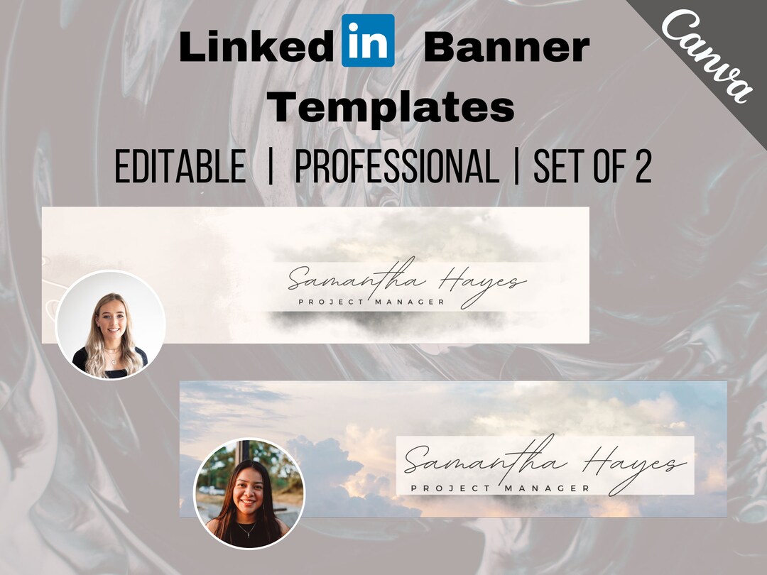 2 X Editable Linkedin Banners Canva Template, Linkedin, Header Template ...