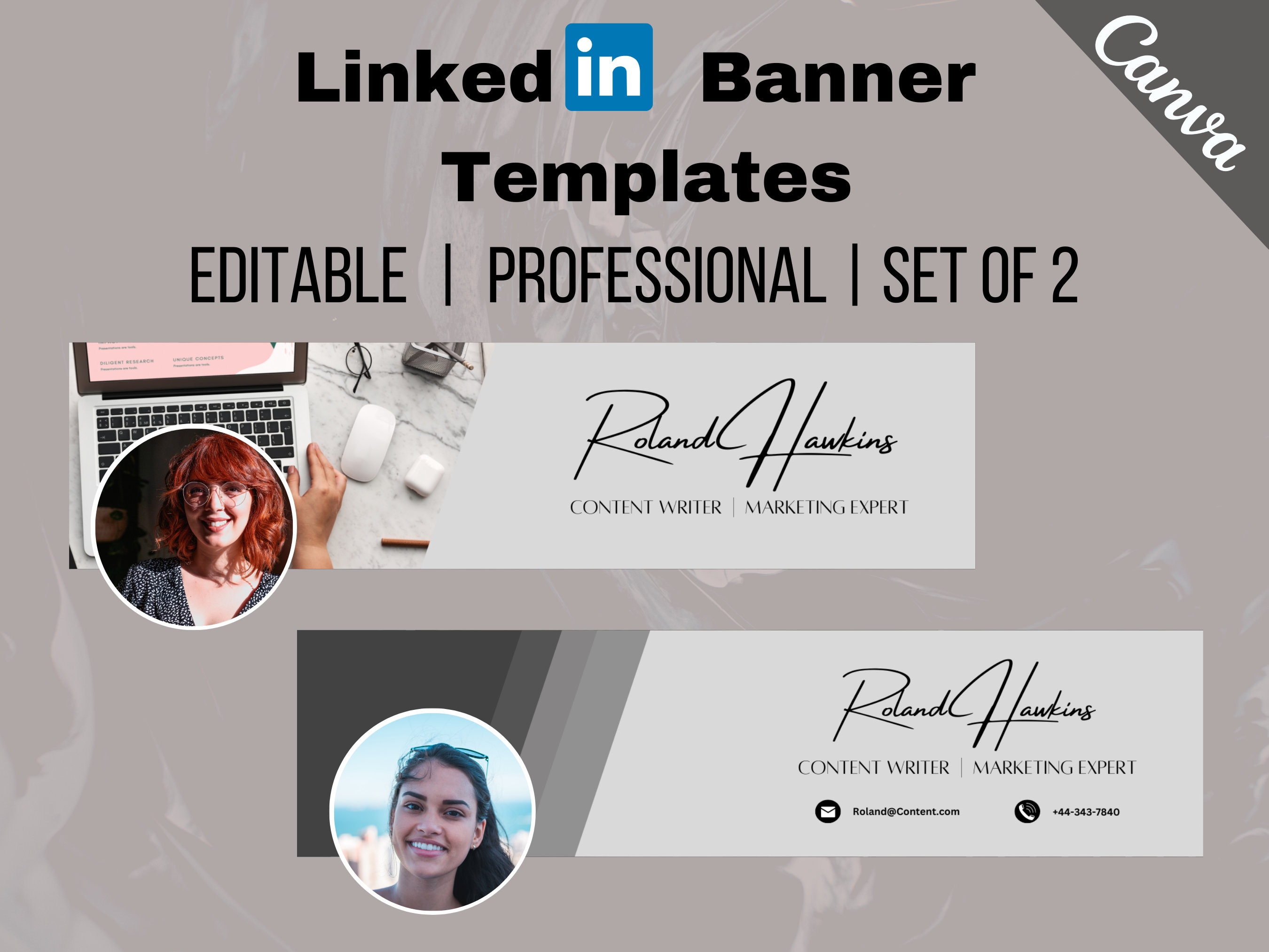 Editable Linkedin Banner Canva Template, Editable Linkedin Background ...