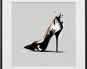 Fashion High Heel Art Print, Modern Home Decor (Digitaler Download)