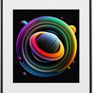 Colorful, Planets, Galaxy, Solar System, Nature, Sky,Digital Print, Posters, Prints, Wall Art, Digital Download, Wall Art Prints, Home Decor
