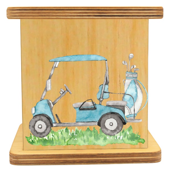 Personalized Golf Piggy Bank - Modern Kids Coin Bank - Unique Tee Time Decor - Custom Wood Bank for Boys & Girls - Golf - Themed Money Bank