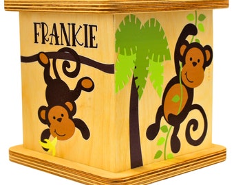 Custom Wooden Piggy Bank Gift- Unique Baby Animal Coin Box for Kids - Modern Money Box - Personalized Child's Savings Bank - Newborn Gift