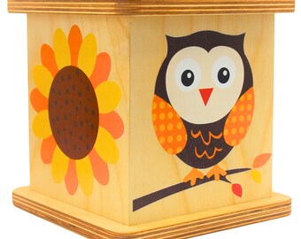 Personalized Piggy Bank Gift, Custom Wooden Money Box for Kids, Unique Money Box, Cute Flower DesignFirst, Second, Third, Birthday Gift