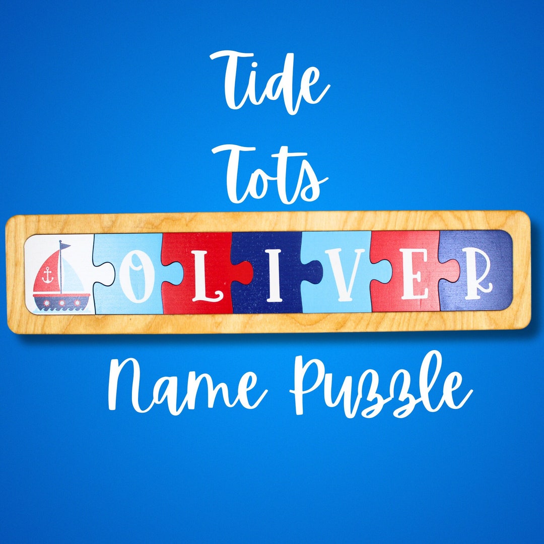 Nautical Theme Name Puzzle Gift for Toddler Personalized Lady Etsy
