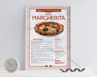 Pizza Margherita Print, Kitchen Decor, Modern, Food Art, Napoli, Italia Arte, Manifesto Mostra, Arte Murale, Mom Gift, Grandma, Naples