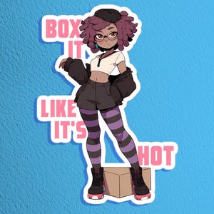 Box it like its hot funny pun sticker for laptop cute girly sticker for notebook gen z humor waterproof vinyl sticker