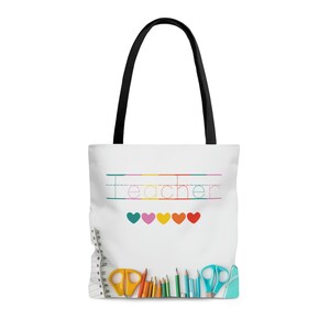 Teacher Tote Bag, Gift For School Teacher, Teacher Tote Bag, Teacher Bag with Supplies, Tote Bag for Favorite Teacher, Best Teacher Tote,