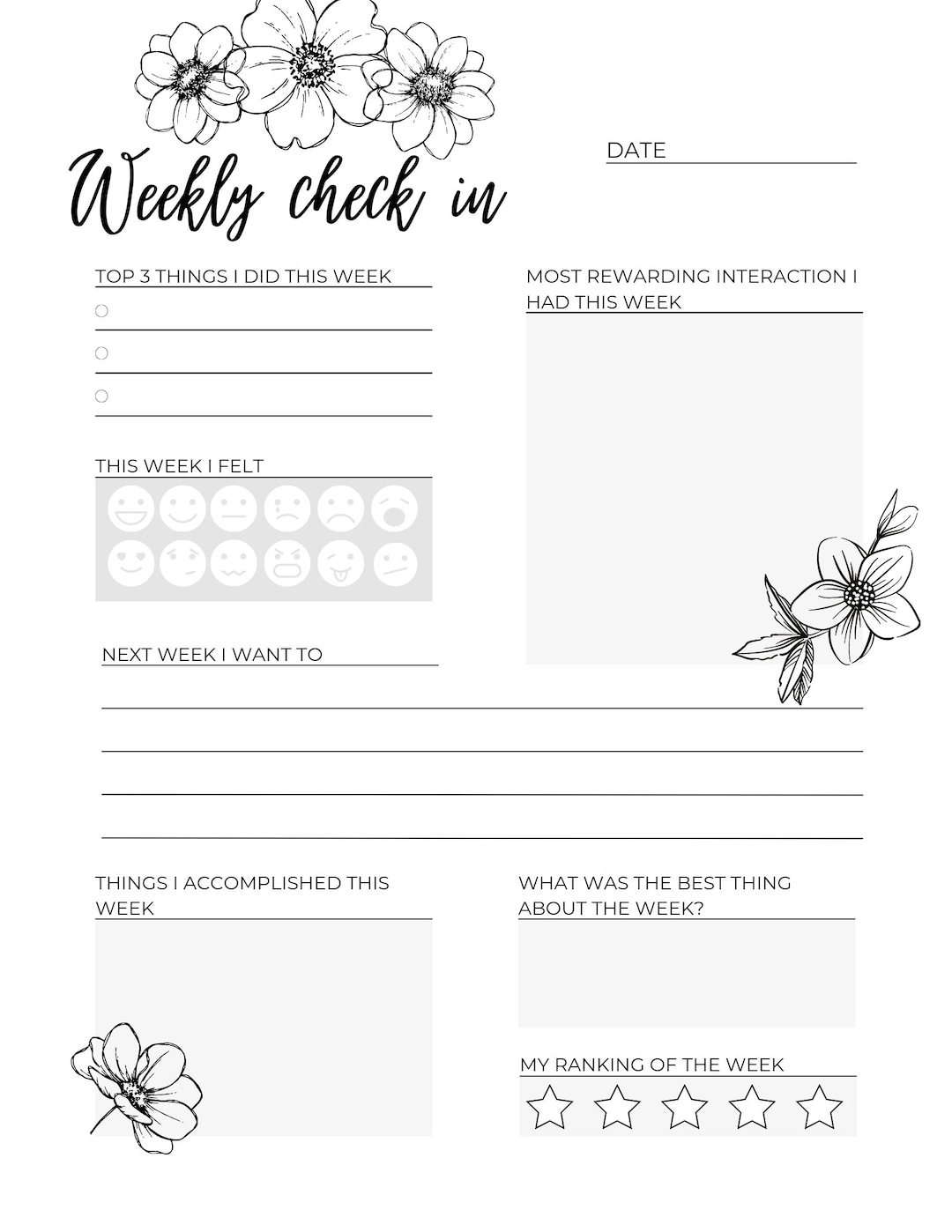 Weekly Check In - Etsy