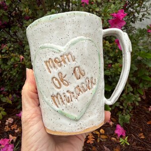 Handmade Pottery NICU Mom Coffee Mug.