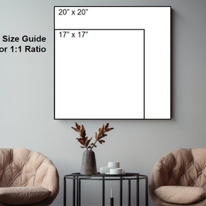 Wall Art Size Guide for 1:1 ratio