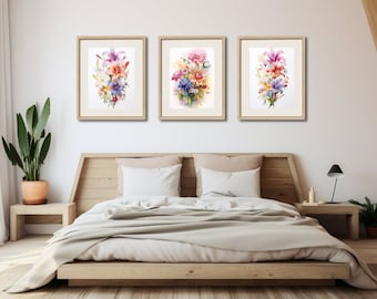 Ethereal Blooms: Ornamental Watercolor Flowers  - Generative AI Art