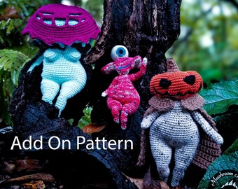 Add On for Thicc Mushroom Lady - Halloween Fun, Amigurumi Crochet Pattern Fantasy Fairy PDF Download