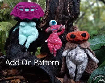 Add On for Thicc Mushroom Lady - Halloween Fun, Amigurumi Crochet Pattern Fantasy Fairy PDF Download