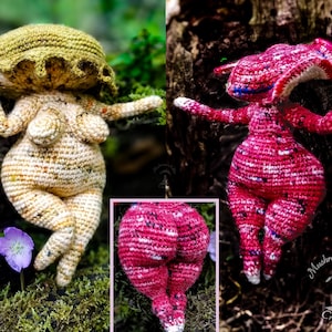 Thicc Mushroom Lady Amigurumi Crochet Pattern Fantasy Fairy PDF Download image 1