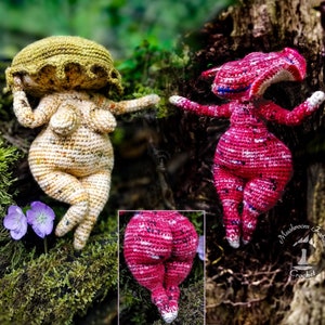 Thicc Mushroom Lady - Amigurumi Crochet Pattern Fantasy Fairy PDF Download