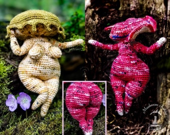Thicc Mushroom Lady - Amigurumi haakpatroon Fantasy Fairy PDF-download