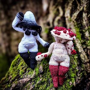 Mushroom Goths - Amigurumi Crochet Pattern Fantasy Fairy PDF Download