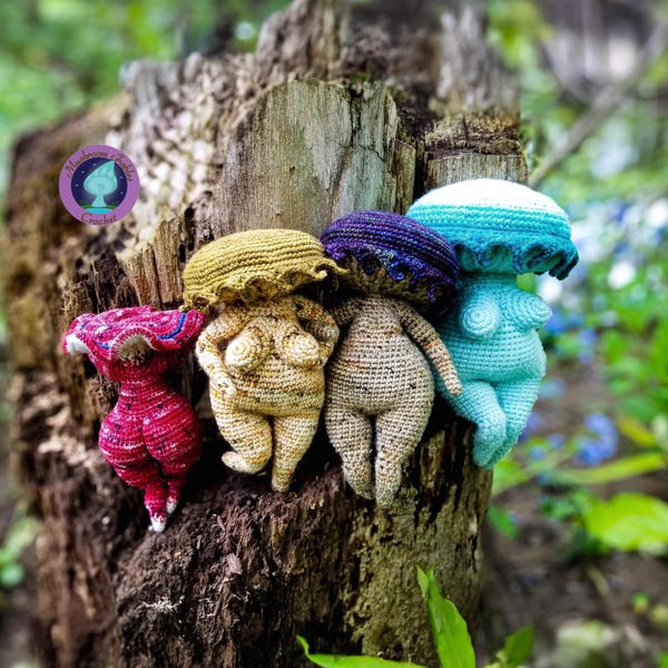 Thicc Mushroom Lady - Amigurumi Crochet Pattern Fantasy Fairy PDF Download