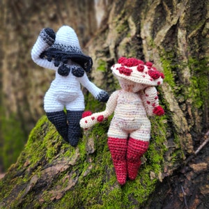 Mushroom Goths - Amigurumi Crochet Pattern Fantasy Fairy PDF Download