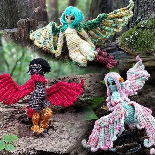 Harpy Chicks! - Amigurumi Crochet Pattern Fantasy Fairy PDF