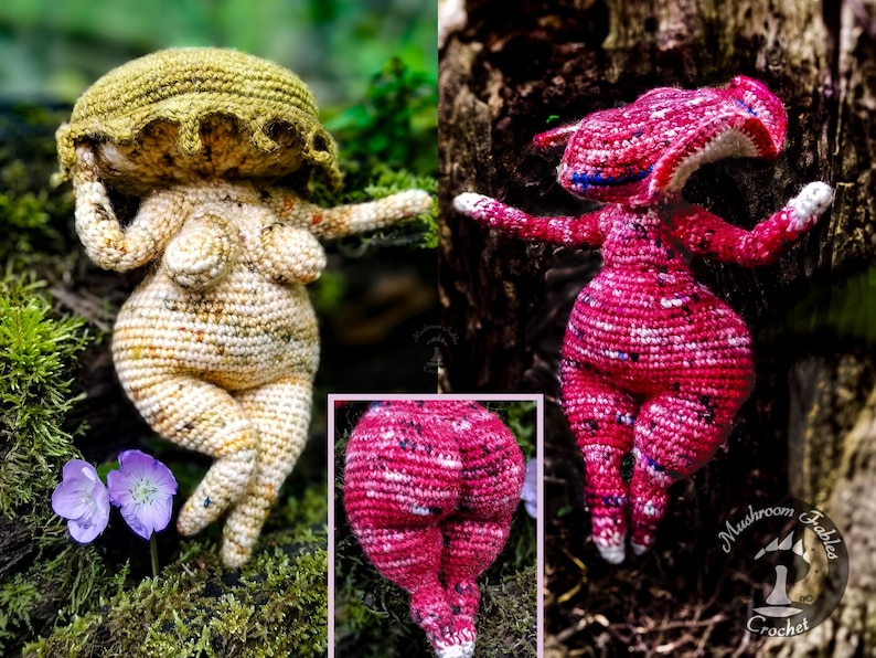 Thicc Mushroom Lady Amigurumi Crochet Pattern Fantasy Fairy PDF Download image 1