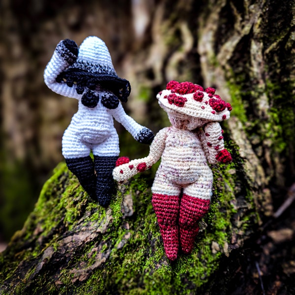 Mushroom Goths - Amigurumi Crochet Pattern Fantasy Fairy PDF Download