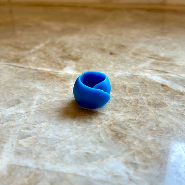 Adjustable Silicone Crochet Tension Ring crocheting supply Blue