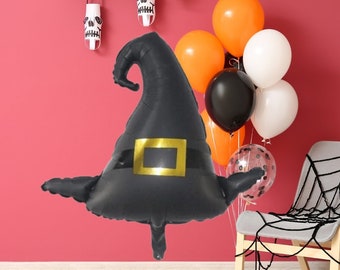 Witch Hat Mylar Foil Balloon, Halloween Witch Hat Baby is Brewing Baby Shower Decor, Witch Halloween Balloon