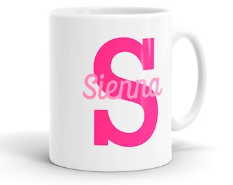 Personalised Name and Initial Mug - Custom Name Coffee Mug - Birthday Gift for Her Him - Office Mugs - Personalised Work Mugs - MG980