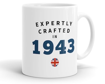 80th Birthday Mug - Expertly Crafted in 1945 Coffee Mug - 80th Birthday Gift Husband - Dad - Grandad - MG912