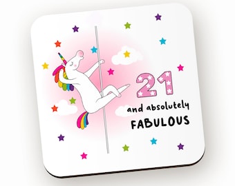 Funny 30th Birthday Gift - 30 and Fabulous Wooden Coaster - SWC03